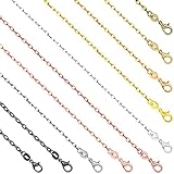 SANNIX 50 Stück x 18 Zoll/ 45CM Versilberte Halskettenketten, DIY Link Kette Ketten, Gliederkette Halsketten mit Karabiner Verschlüsse für Die Schmuckherstellung(10 Farben)