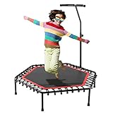 ANCHEER Fitness Trampolin, Mini Trampolin mit verstellbaren Schaumstoffgriffen,Indoor/Outdoor Jumping Trampolin Bungee Fitnesstrainer für Erwachsene & Kinder