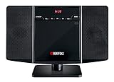 Beatfoxx MCD-60 Vertikal Stereoanlage (CD/MP3-Player, USB, Bluetooth, Aux In, Stand- oder Wandmontage, inkl. Fernbedienung) Schwarz