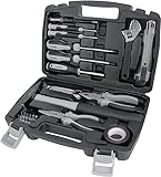 Amazon Basics Werkzeug-Set für den Haushalt, Stahllegierung, 32 Teile, Schwarz / G