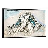 artboxONE Poster mit schwarzem Rahmen 60x40 cm Natur Machapuchare Mountain - Bild Mountains Adventurer Alpine