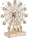 RoWood 3D Puzzle Modellbau Riesenrad Spieluhr aus Holz mit Zahnradantrieb - DIY Holzpuzzle Modellbausatz Bastelsets für Erwachsene - Geschenk zum Geburtstag/Weihnachten
