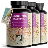 L-Arginin 1080 Kapseln vegan - mit 6000 mg L-Arginin aus pflanzlicher Fermentation (davon 6000mg reines L-Arginin) je Tagesdosis - Ohne Zusätze - laborgeprüft mit Zertifikat - 100% vegan - 3x360 Kaps.