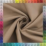 Baumwollstoff Uni 100% Baumwolle Oeko-Tex Meterware über 50 Farben zur Auswahl (038 Taupe, 50 x 148cm)
