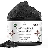 Mixedskins Purifying Black Power Mask | Bio Schwarze Maske gegen Pickel und Mitesser | Naturkosmetik Vegan mit Aktivkohle und Tonerde