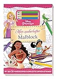 Disney Prinzessin: Mein zauberhafter Malblock: Malblock mit 4 Farbstiften