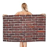 Mikrofaser Handtücher Badetuch Strandtuch,Mauer aus rotem Backstein,Pflegeleicht Badetuch Handtuch,für Bad Sauna,74x37Inch