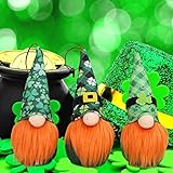 Surfiiiy Niedliche Stofftier Kuscheltier St. Patrick's Day Festliche Schöneren Dekoration Irische Zwerge Plüschpuppe Ornamente Kobold Tomte Zwerge Puppe 3PC
