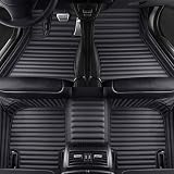 ZBMDTHEF Nach Maß Auto FußMatten Für Ford Mondeo MK5 2015-2023, Auto Leder Vorne Und Hinten FußMatten VollstäNdige Abdeckung Teppiche Wasserfest Schutz Innen ZubehöR,A/Black