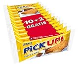 PiCK UP! Choco & Milk - Keksriegel - 10 + 2er Pack - 2 Butterkekse mit knackiger Vollmilchschokolade und Milchcreme (1 x 336 g)