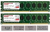 Komputerbay 8GB (2X4GB) DDR3 DIMM (240 pin) 1333MHz 1.35~1.5V PC3-10600/PC3-10666 8 GB KIT Unbuffered DIMM CL 9