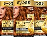 Syoss Oleo Intense Öl-Coloration 7-77 Kupferblond Stufe 3 (115 ml), dauerhafte Haarfarbe mit pflegendem Öl, Coloration ohne Ammoniak