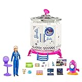 Barbie GXF27 - Weltraumabenteuer Raumstation, Barbie Raumfahrtpuppe, Hündchen, Arbeitsstation, Weltraumszenen, 20 Zubehörteile, Spielzeug Geschenk für Kinder ab 3 Jahren