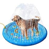 Dent Wassermatte für Hunde, Splash Sprinkler Pad für Hunde Kinder, Wasserspielplatz Mat Pool Sprinkler Spielmatte Outdoor Aufblasbares Wasserspielzeugs für Babys, Kleinkinder und Haustiere