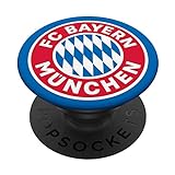 FC Bayern München Logo PopSockets PopGrip: Ausziehbarer Sockel und Griff für Handys/Tablets mit Tauschbarem Top
