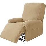TAIXINT Stretch Sesselbezug Relaxsessel, Jacquard Ruhesessel Bezug 4 Stück Weiche Ruhesessel Bezüge Relaxsessel Bezug Abnehmbare Waschbar Für Wohnzimmer (Khaki)