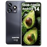 OUKITEL C51 Handy Ohne Vertrag - 18GB+128GB Smartphone Ohne Vertrag Android 13 6.8 Zoll, 5150mAh 13MP+5MP Kamera, Gesicht + Fingerabdruck,GPS, Dual SIM 4G Simlockfreie Handys 90Hz Bildschirm, Schw
