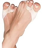 DERMATEST: SEHR GUT - Verbesserte Hallux Valgus Zehenspreizer [6x] mit einstellbarer Spreizwirkung, inkl. E-Book - Version 2.0, transparent, 0% BPA