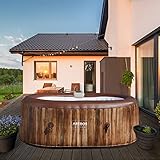 Arebos Whirlpool | Aufblasbar | In- & Outdoor | 190x120 cm oval | 2 Personen | 90 Massagedüsen | mit Heizung | 550 Liter | Inkl. Abdeckung | Bubble Spa & Wellness Massag