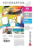 TATMOTIVE F01M50 Fotokarton Fotopapier 250g matt weiß/Laserdrucker/DIN A4 / Beidseitig bedruckbar / 50 Blatt