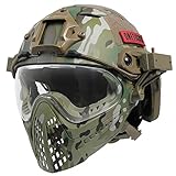 OneTigris Taktische Helm mit Maske und Schutzbrille für Softair(MC)