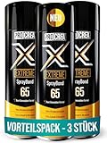 PROCREA® 3x Premium Sprühkleber 'X65 Extreme' [Hitzebeständig bis 110°] Extra starker & schneller Industriekleber für Dachhimmel, Stoff, Schaumstoff uvm. - Kein Durchschlagen - W