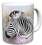 Tasse mit Zebra-Motiv, Keramik, für Kaffeeliebhaber, Zebras-Design, tolles Geschenk, dekorativ, mehrfarbig, 325 ml