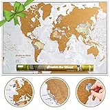 Weltkarte Zum Rubbeln mit Geschenkröhre - X-Large - Maps International - Das perfekte Geschenk für alle Reisen - Kartografische Details mit Länder - und Staatsgrenzen - 84x59