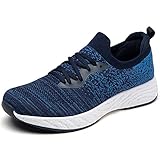 KEENPACE Herren Damen Sneaker Freizeitschuhe Leichtgewichts Slip On Turnschuhe Laufschuhe Hallenturnschuhe Sommer Sport Jogging Shuhe Bequeme Bunte Blaue