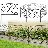 Thealyn Dekorativer Gartenzaun aus Metall, 61 cm breit x 61 cm hoch (5 Paneele, Gesamtlänge: 3 m), Metallbordüre, Klappzaun, Landschaftszaun für Blumenbeet, Bäume, Tierb