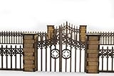 War World Gaming Gotischer Zaun mit Tore und Säulen - 28mm Tabletop Gelände Modellbau Diorama