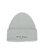 Fred Perry Uni C4114 Klassische Baumwollmischung, grafische Beanie-Mütze mit Logo in Silberblau, Einheitsgröße, silber, blau, Einheitsgröß