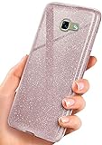 ONEFLOW Glitter Case kompatibel mit Samsung Galaxy A3 (2017) Hülle Glitzer Stoßfest, Silikon Schutzhülle dünn, Handyhülle Diamant Strass, Glitzerhülle mit Bling Sparkle - Roségold