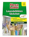 Nexa Lotte Lavendelblüten - Säckchen, Naturprodukt ohne Zusatzstoffe, gefüllt in dekorative Naturfasersäckchen zum Schutz vor Motten in Kleiserschränken, Schubladen und Truhen, 2 Säckchen