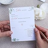 A6 Gästekarten (50 Stück) & Gästebuch Karten zum Ausfüllen für die Hochzeit im Eukalyptus Design Gästebuch Alternative