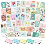 S&O – 50 Geburtstagskarten mit Umschlägen und Geburtstagskarten Sortimentsbox | Vielfalt Set sortierter Geburtstagskarten mit Umschlägen | Großpackung Grußkarten Sortiment