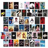 Taasmoog 50PCS Wall Collage Kit, Musikposter für die Raumästhetik, Schlafsaal Foto Display, Raumdekoration, Poster für Schlafzimmer, Album-Cover-Poster100 Bilder