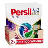 Persil Color 4in1 DISCS (100 Waschladungen), Waschmittel mit Tiefenrein Technologie, Colorwaschmittel für reine Wäsche und hygienische Frische für die M
