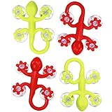com-four® 4x Gecko-Saugnapf-Wandhaken, groß, 9 x 6,5 cm, mit hoher Saugkraft, in verschiedenen Farben (4 Stück groß)