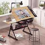 Zeichnung Schreibtisch mit Lagerung Höhenverstellbar Kippbar Kunst Schreibtisch mit Lampe und Hocker Malerei Craft Tisch