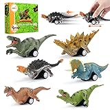 LIHAO 6 Pack Dinosaurier Auto Spielzeug Dinosaurier ziehen Autos Dinosaurier Fahrzeug Spielset
