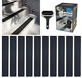cocofy Anti-Rutsch Sticker für Treppen außen und innen | 10x Streifen (61x10 cm) schwarz | Starker Halt Dank Spezial-Outdoor-Oberfläche | Rutsch-Schutz für Treppenstufen | mit Montageroller