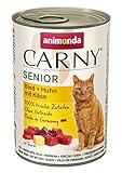animonda Carny Katzenfutter Senior, Nassfutter für Katzen ab 7 Jahren, Rind + Huhn mit Käse, 6 x 400 g