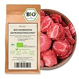 Kamelur BIO Erdbeeren gefriergetrocknet 125g - Erdbeerchips Bio in biologisch abbaubarer Verpackung