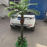 CAMBOS Künstliche Seidenpalmen Kleines Blatt Tropische Kokospalme Simulation Grüne Pflanze Holzmaterial Stamm Indoor Outdoor Dekoration 3m/9.8FT