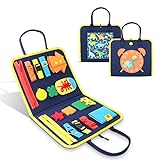 WILTEEXS Busy Board für Kleinkinder, Montessori-Spielzeug zur Steigerung der grundlegenden Fähigkeiten des Anziehens, Kleinkinder-Aktivitätsbrett, frühes Lernen, sensorisches Spielzeug für 2-4