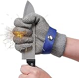 KAWIT LSZ Schnittfeste Handschuhe, Stahldrahthandschuhe, Outdoor-Garten-Sicherheitsschutz-Arbeitshandschuhe, Metzgerhandschuhe Kettenhandschuh (Size : 1PCS/XXL)