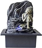Zen Light Saoun Zimmerbrunnen mit Pumpe und LED-Beleuchtung, Kunstharz, Einheitsgröße