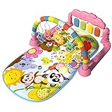 HUYWJ Baby Spielmatte Baby Spielmatte Klavier Aktivität Turnmatte Baby Krabbeldecke mit Spielbogen und Musik für Neugeborene Baby