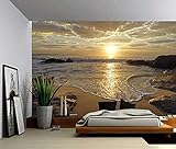 3D Fototapete Sonnenaufgang Meer Ozean Welle Sonnenuntergang Strand Wand Poster Wandaufkleber Wohnkultur 300(L) x200(H) cm